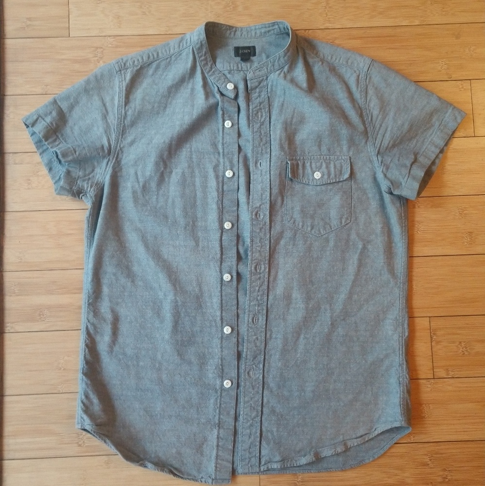 J Crew chambray band-collar shirt